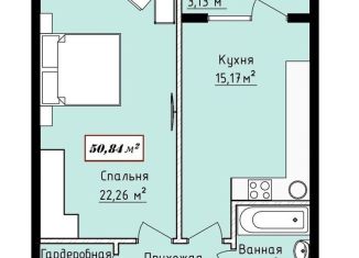 Продажа однокомнатной квартиры, 50.8 м2, Махачкала, улица Лаптиева, 45Д, ЖК Каннские Львы