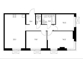 Продажа 3-ком. квартиры, 73 м2, Москва, район Метрогородок, жилой комплекс Лосиноостровский Парк, к2/1