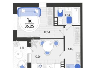 Продаю 1-ком. квартиру, 36.3 м2, станица Динская