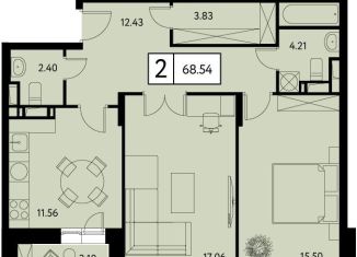 2-ком. квартира на продажу, 68.5 м2, Москва, метро Семеновская