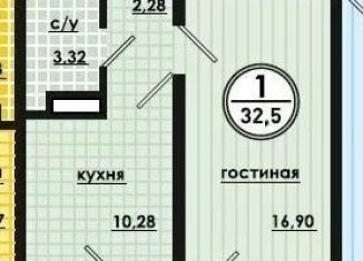 Однокомнатная квартира на продажу, 32.5 м2, Челябинск, ЖК Манхэттен, набережная Героя России С.А. Кислова