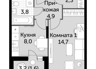 Продаю однокомнатную квартиру, 35.3 м2, посёлок Развилка, ЖК Римский, Римский проезд, 7