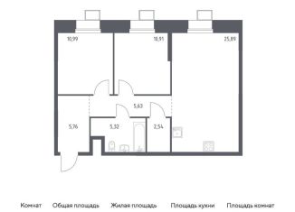 Продаю двухкомнатную квартиру, 66.5 м2, Москва, многофункциональный комплекс Тропарево Парк, к2.4