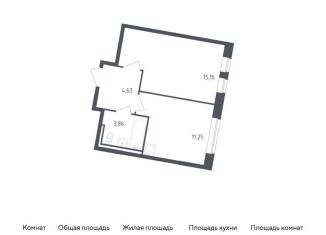 Однокомнатная квартира на продажу, 34.9 м2, село Лайково