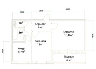 Продам двухкомнатную квартиру, 52.4 м2, Челябинск, Электростальская улица, 20, Металлургический район