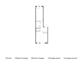 Продается 1-комнатная квартира, 49.3 м2, село Остафьево, жилой комплекс Остафьево, к19