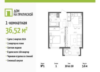 Продам однокомнатную квартиру, 36.5 м2, Санкт-Петербург, Прилукская улица, 28, Фрунзенский район