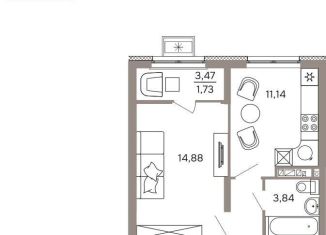 Продажа 1-комнатной квартиры, 42 м2, Пензенская область, улица Бутузова, с1