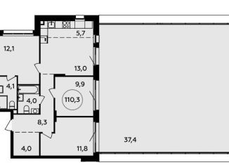 Продам четырехкомнатную квартиру, 110 м2, поселение Сосенское, жилой комплекс Прокшино, 4к2