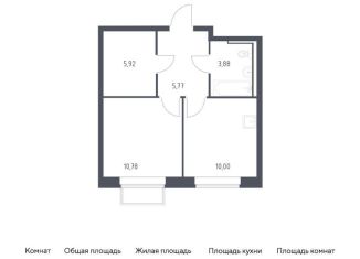 Продам однокомнатную квартиру, 36.4 м2, посёлок Мирный, жилой комплекс Томилино Парк, к6.1