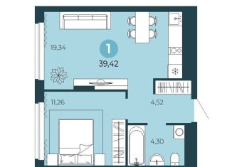 Продам 1-комнатную квартиру, 39.4 м2, Тюмень, Калининский округ