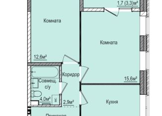 Продам двухкомнатную квартиру, 50.7 м2, Ижевск, ЖК Покровский