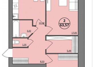 Продажа 2-комнатной квартиры, 64 м2, Ярославль, переулок Коммунаров, 7, ЖК Клевер Парк
