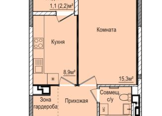 Продается 1-комнатная квартира, 35.7 м2, Ижевск, ЖК Покровский