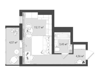 Продаю квартиру студию, 27.8 м2, Томск, Ленинский район