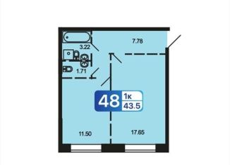 Продам 1-ком. квартиру, 43.5 м2, деревня Скрылья, деревня Скрылья, 274