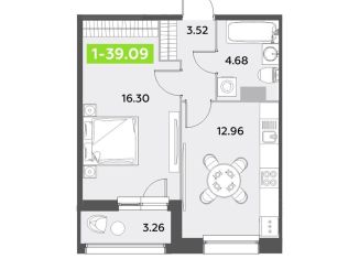 Продаю 1-комнатную квартиру, 39.1 м2, Санкт-Петербург, метро Звёздная