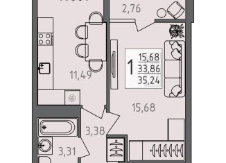 Продается 1-комнатная квартира, 35.2 м2, Волгоград, Краснооктябрьский район