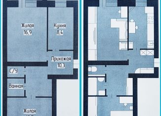 2-комнатная квартира на продажу, 53.8 м2, Йошкар-Ола, улица Яна Крастыня, 4А, микрорайон 9В