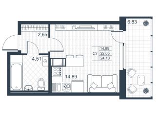 Продаю квартиру студию, 24.5 м2, Коммунар, Ново-Антропшинская улица, 5