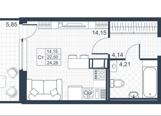 Продажа квартиры студии, 24.3 м2, Коммунар, ЖК Ново-Антропшино, Ново-Антропшинская улица, 5