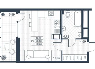 Квартира на продажу студия, 30.3 м2, Коммунар, Ново-Антропшинская улица, 5