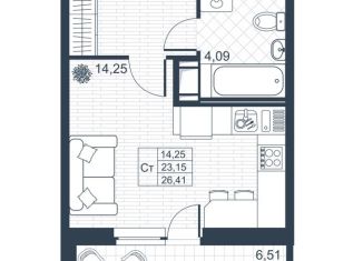 Продается квартира студия, 26.4 м2, Коммунар, ЖК Ново-Антропшино