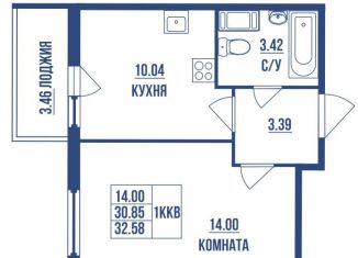 Продам однокомнатную квартиру, 32.6 м2, Санкт-Петербург, ЖК Октябрьская набережная