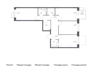 Продаю 3-комнатную квартиру, 78.9 м2, поселение Рязановское, жилой комплекс Алхимово, 15