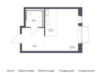 Квартира на продажу студия, 25.4 м2, посёлок Мирный, жилой комплекс Томилино Парк, к6.1