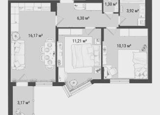 Продажа 2-комнатной квартиры, 50.6 м2, Мурино