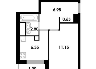 Продам 1-ком. квартиру, 29 м2, деревня Солманово