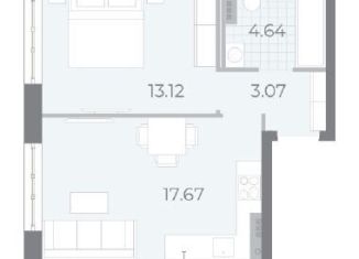 Продаю 1-ком. квартиру, 38.5 м2, Санкт-Петербург, метро Чкаловская