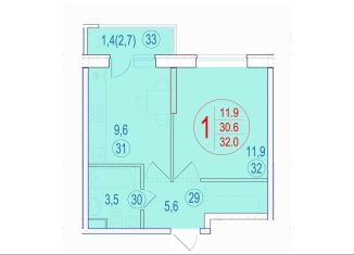 Продается 1-ком. квартира, 32 м2, Ростов-на-Дону, переулок Чаленко, 9/2, ЖК Западная Резиденция