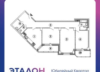 Продается 3-комнатная квартира, 88.8 м2, Санкт-Петербург, ЖК Юбилейный Квартал