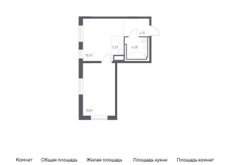 Продается однокомнатная квартира, 40 м2, деревня Лаголово, жилой комплекс Квартал Лаголово, 1