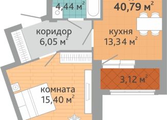 Продается 1-комнатная квартира, 40.8 м2, Екатеринбург