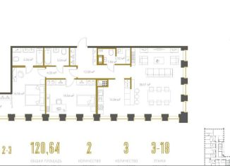 Продажа 2-ком. квартиры, 124.3 м2, Санкт-Петербург, Институтский проспект, 16к1, Институтский проспект