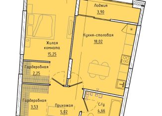 Однокомнатная квартира на продажу, 50.7 м2, Екатеринбург, Машинная улица, 1В/3, Машинная улица