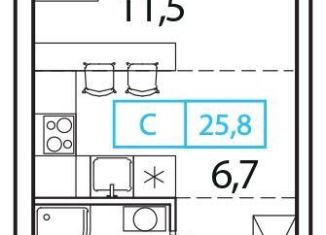 Продам квартиру студию, 25.8 м2, деревня Рузино, ЖК Новый Зеленоград