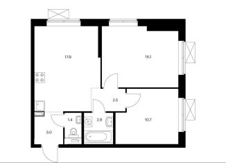 Продам 2-ком. квартиру, 53.5 м2, Москва, станция Щербинка