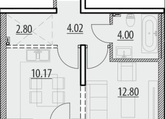 Квартира на продажу со свободной планировкой, 37.3 м2, Иркутск, ЖК Zenith