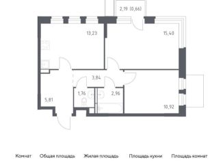 Продается двухкомнатная квартира, 54.6 м2, Ленинский городской округ, жилой комплекс Новое Видное, 15