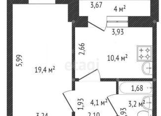 Однокомнатная квартира на продажу, 37.7 м2, Уфа, улица Генерала Кусимова, 11, ЖК Серебряный Ручей