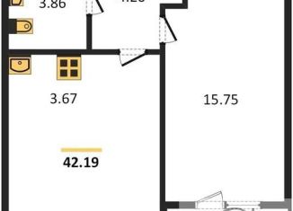 Продается 1-комнатная квартира, 42.2 м2, посёлок Элитный, Венская улица, 11