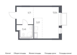 Продается квартира студия, 25.7 м2, посёлок Мирный, жилой комплекс Томилино Парк, к6.2