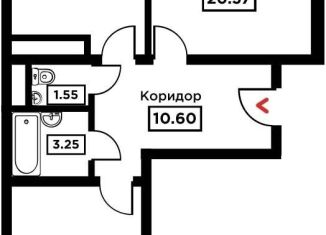 Продажа двухкомнатной квартиры, 65.4 м2, Краснодар, Школьная улица, 1, Школьный микрорайон
