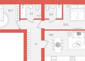 Продажа 2-комнатной квартиры, 77.3 м2, Пензенская область, площадь Ленина