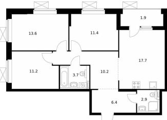 Продам 3-комнатную квартиру, 79 м2, Калужская область, жилой комплекс Парковый Квартал, 5