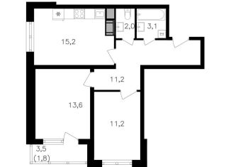 Продам 2-ком. квартиру, 58.1 м2, Москва, метро Октябрьское поле